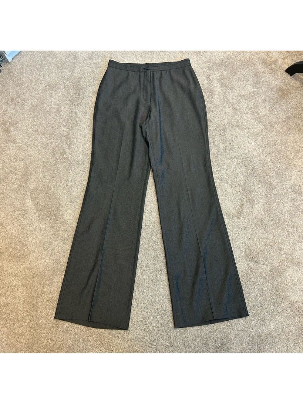Blu’s dark gray straight leg trouser dress pants office career professional 6